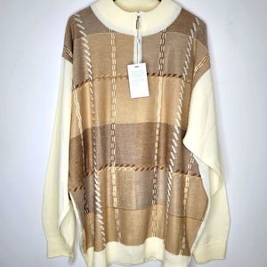 Cream And Brown Sweater